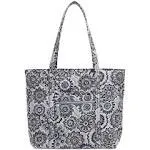 Vera Bradley Women's Cotton Vera Tote Bag Tranquil Medallion