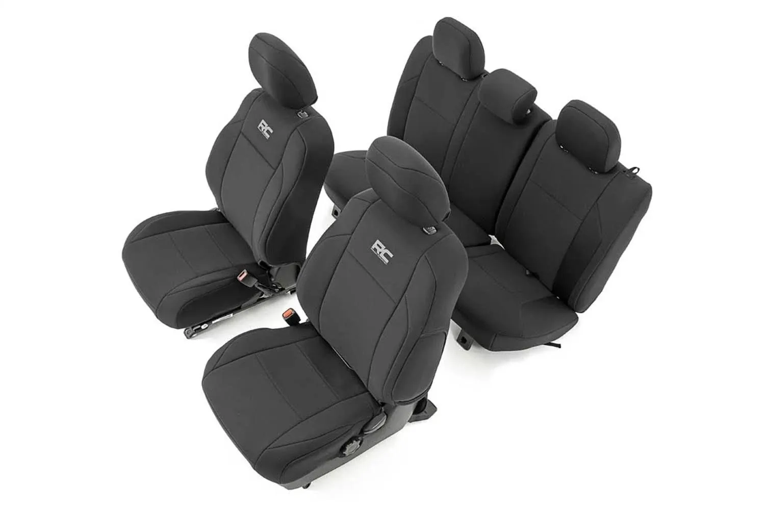 Rough Country Neoprene Front and Rear Seat Covers (Black) - 91031