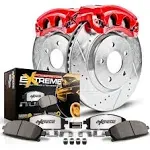 Powerstop® KC2041-36 Rear Z36 Extreme Truck And Tow Brake Disc and Caliper Kit, Red Powdercoat Caliper Carbon Fiber Ceramic 8 Lugs