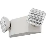 LED Emergency Light, Dual Lamp Head, Damp Location, UL Listed, White Housing