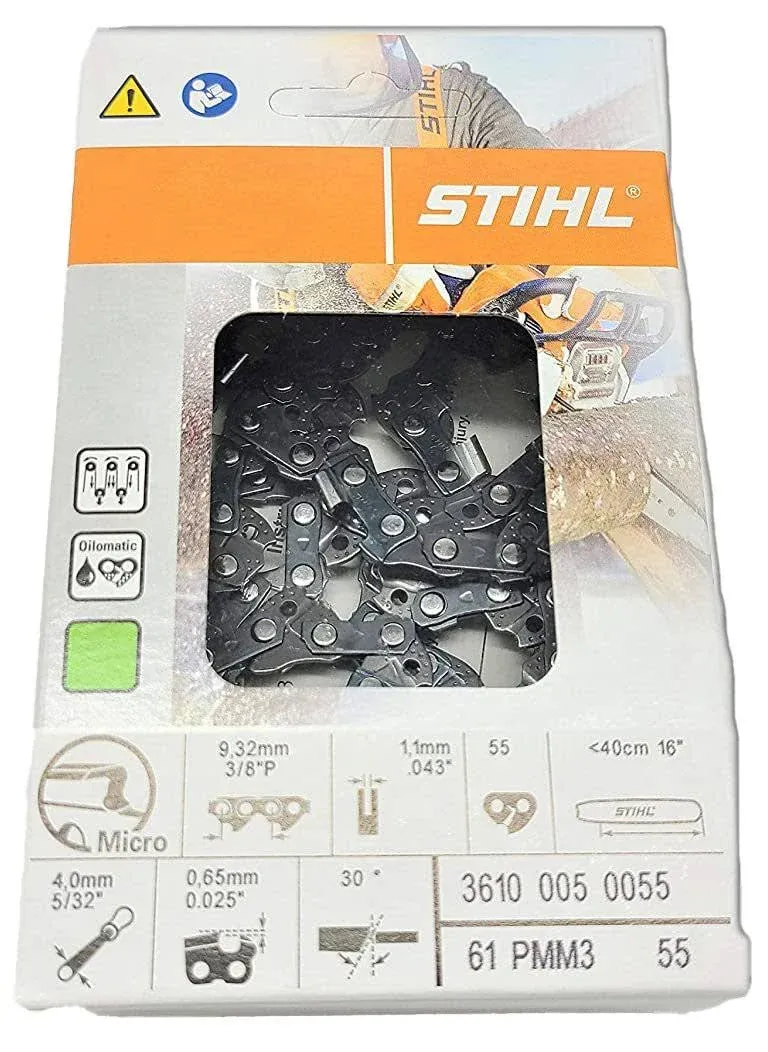 Stihl 16&#034; Chain 3610 005 0055   61PMM3 55  3/8  .043  55 DL  NEW OEM