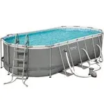 Bestway Power Steel 18' x 9' x 48" Oval Above Ground Outdoor Pool Set