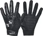 Under Armour Youth Clean Up Batting Gloves Black/Bright Yellow/White Small