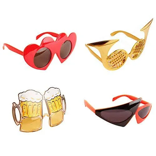 Td.Ives Funny Glasses Party Sunglasses Costume Sunglasses Masks,12 Pack Cool Shaped Funny Party Glasses,Photo Booth Props Sunglasses