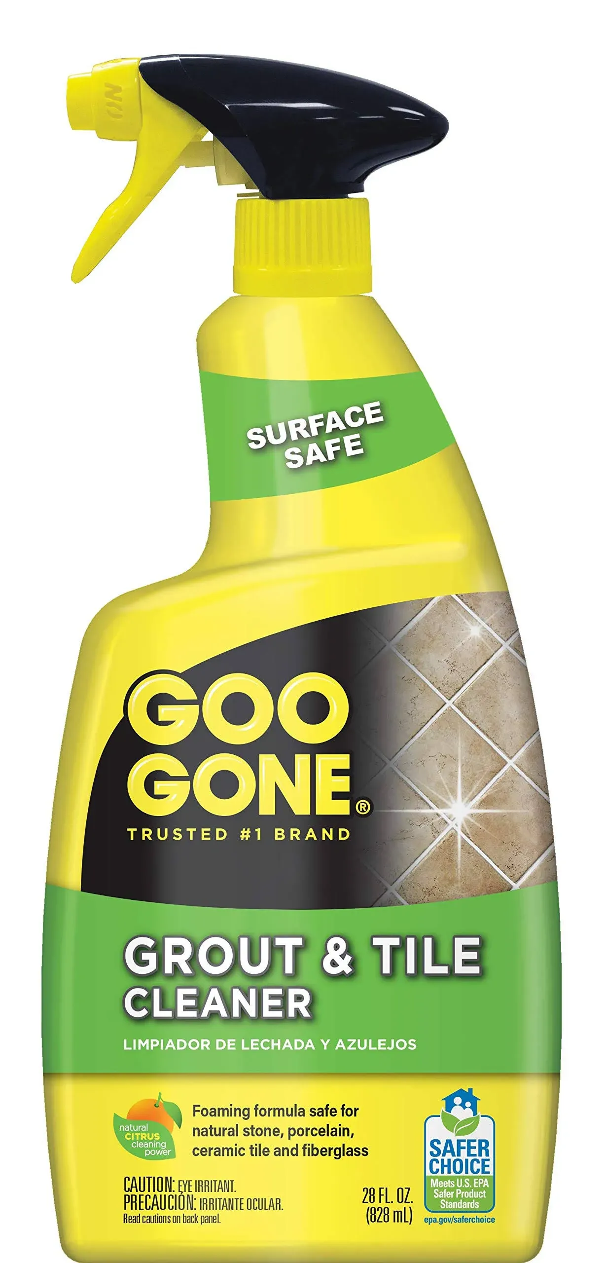 Goo Gone Grout and Tile Cleaner - 28 Ounce - Removes Tough Stains Dirt Caused by Mold Mildew Soap Scum and Hard Water Staining - Safe On Tile