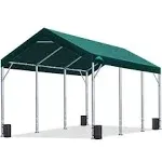 Advance Outdoor 12x20 ft Carport with Adjustable Height from 9.5 ft to 11 ft, Heavy Duty Car Canopy Garage Party Tent Boat Shelter, 8 Legs with 8