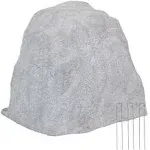 Sunnydaze Polyresin Landscape Rock Cover with Stakes - Gray