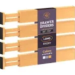 Bambüsi Premium Bamboo Drawer Dividers - Adjustable from 17.5&#034; to 22&#034; Kitchen