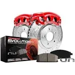 Powerstop® KC5411 Front Z23 Evolution Sport Series Brake Disc and Caliper Kit, Red Powdercoat Caliper Carbon Fiber Ceramic 8 Lugs