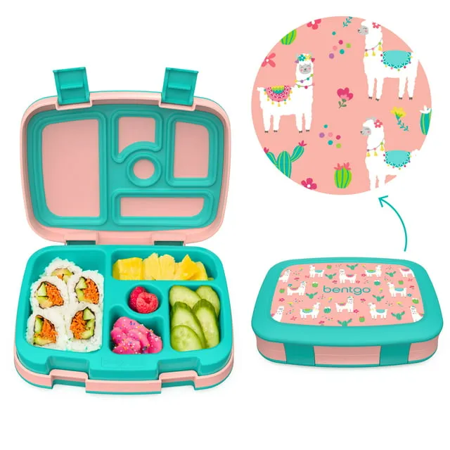 Bentgo Kids Lunch Box, 2"H x 6-1/2"W x 8-1/2"D, Llamas