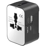 Portable Multi-function Dual USB Ports Global Universal Travel Wall Charger Power Socket, For iPad , iPhone, Galaxy, Huawei, Xiaomi, LG, HTC and Other Smart Phones, Rechargeable Devices(Black)