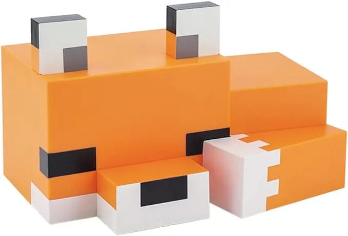 Paladone Minecraft Fox Night Light | Officially Licensed Minecraft Bedroom Décor and Desk Lamp, Orange, PP9472MCF