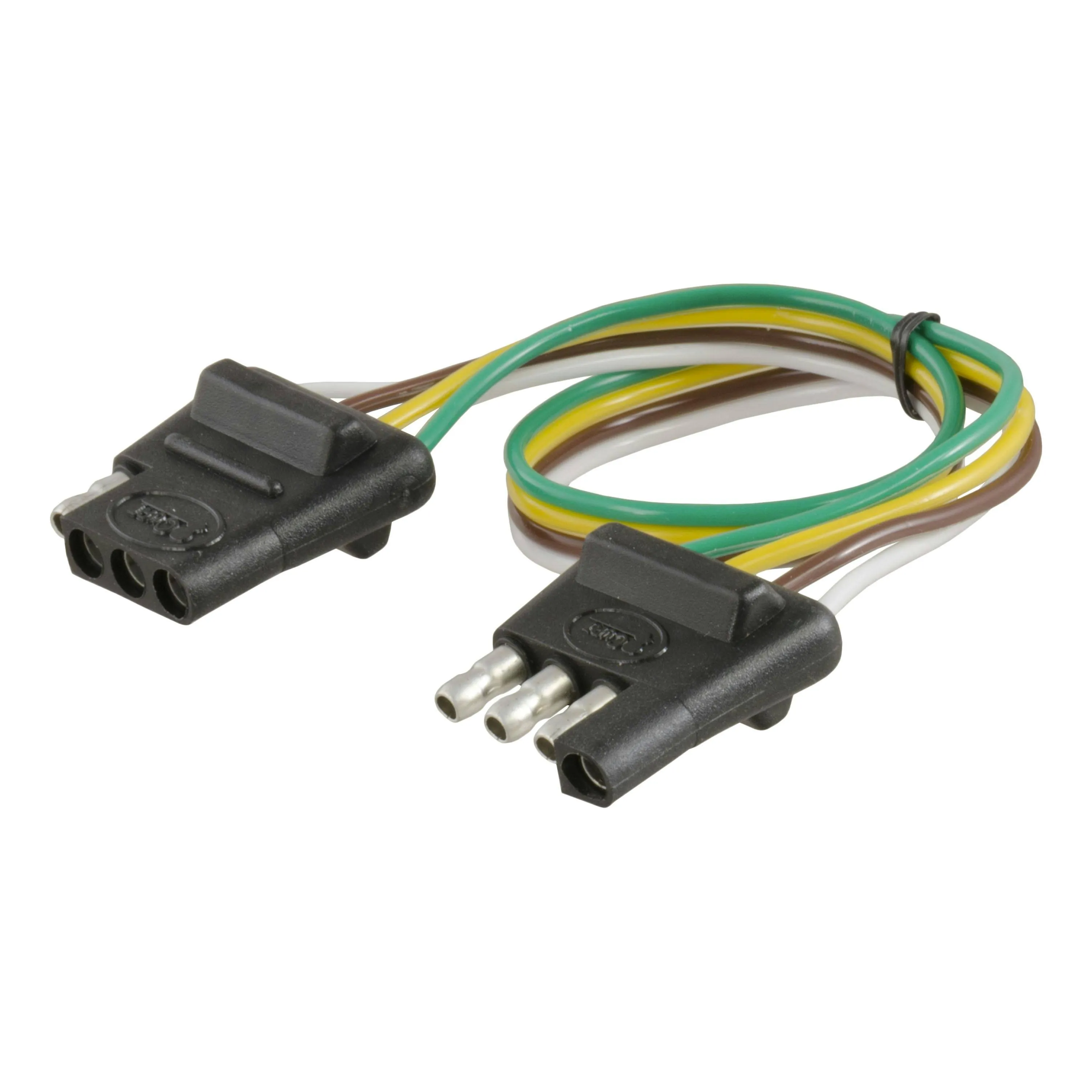 Curt 58030 - 4-Way Flat Connector Plug with 12" Wires (Trailer Side)