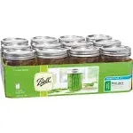 Wide-Mouth Mason Jars With Closures, Pint, 12-PkWide-Mouth Mason Jars With Closures, Pint, 12-Pk