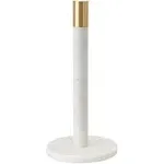 Marble Towel Holder with Brass Top, White