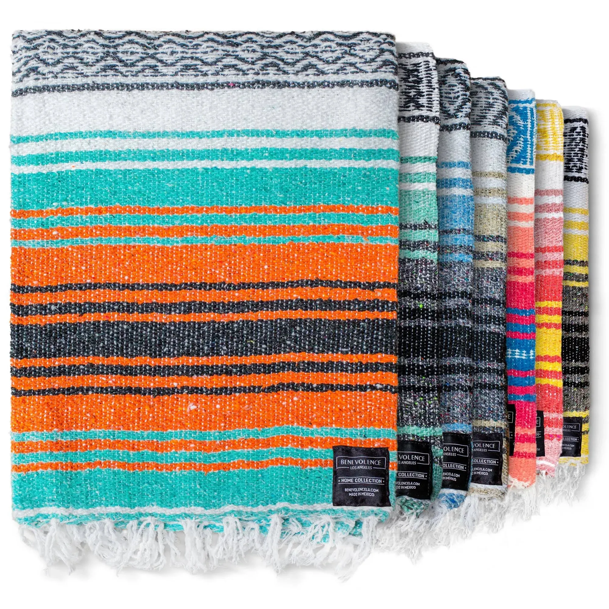 Benevolence LA Authentic Handwoven Mexican Blanket, Yoga Blanket - Perfect Outdoor Picnic Blanket, Beach Blanket, Camping Blanket, Equestrian Saddle Blanket, Serape Blanket 50x70 inches - 1 Blanket