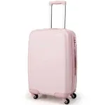 Costway 20'' Carry-On Luggage PC Hardshell Airline Approved Lightweight Suitcase Pink