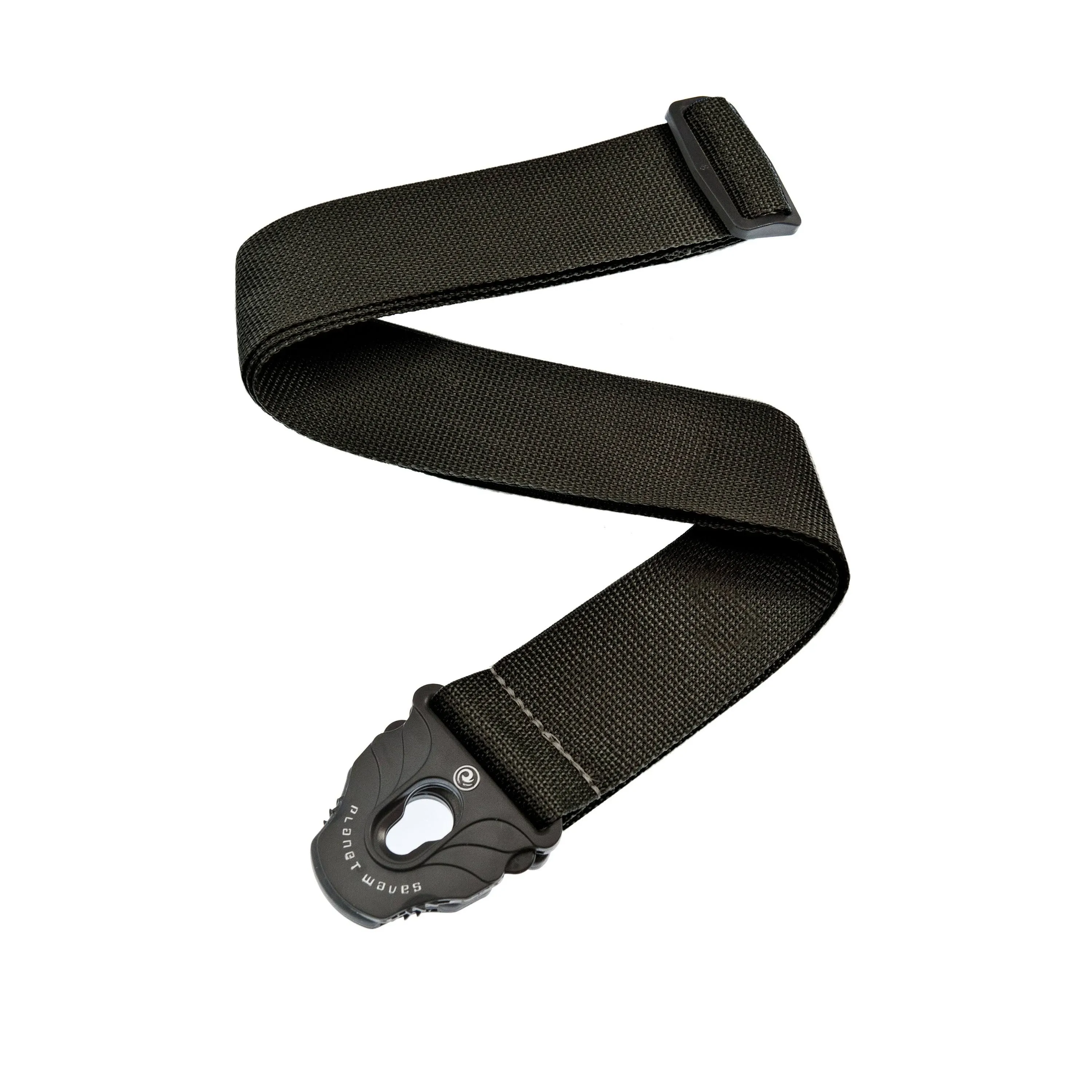 D'Addario PWSPL200 Planet Lock Guitar Strap, Polypropylene, Black