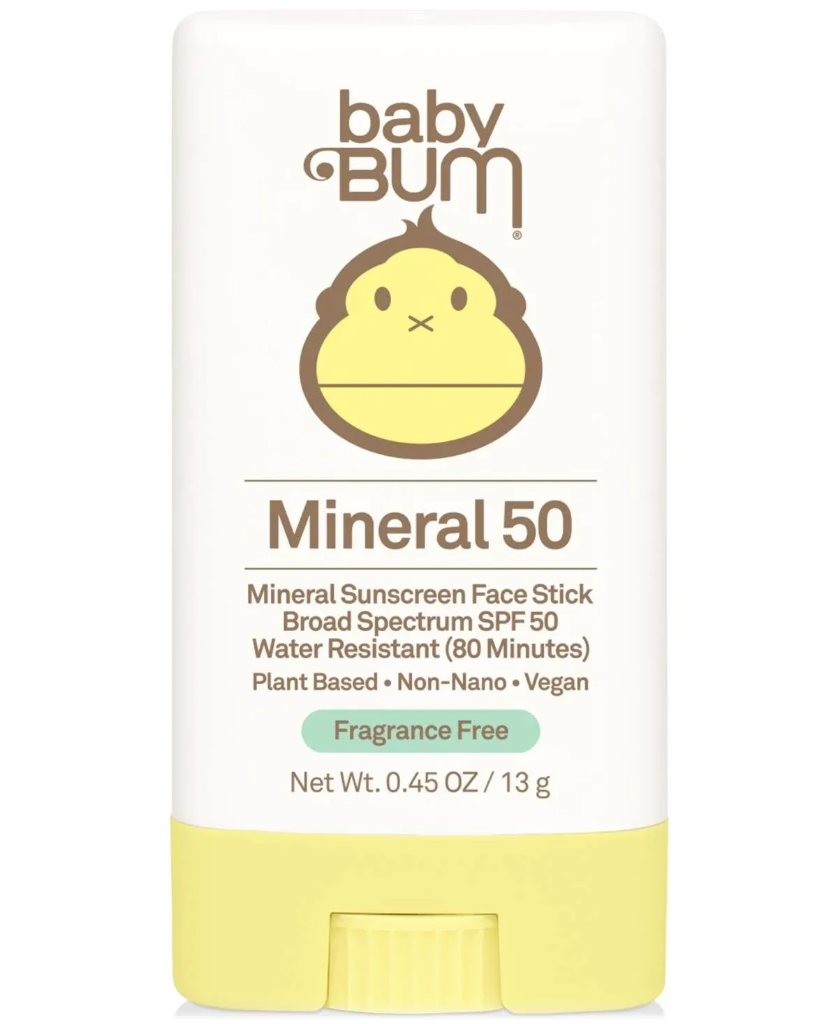 Sun Bum, Mineral Sunscreen Face Stick, SPF 50, Fragrance Free, 0.45 oz (13 g)