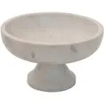 Marble Footed, White Bowl