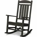 POLYWOOD Presidential Recycled Plastic Rocking Chair, Size: 33.750 Large x 26.250 W x 42.500 H, Black