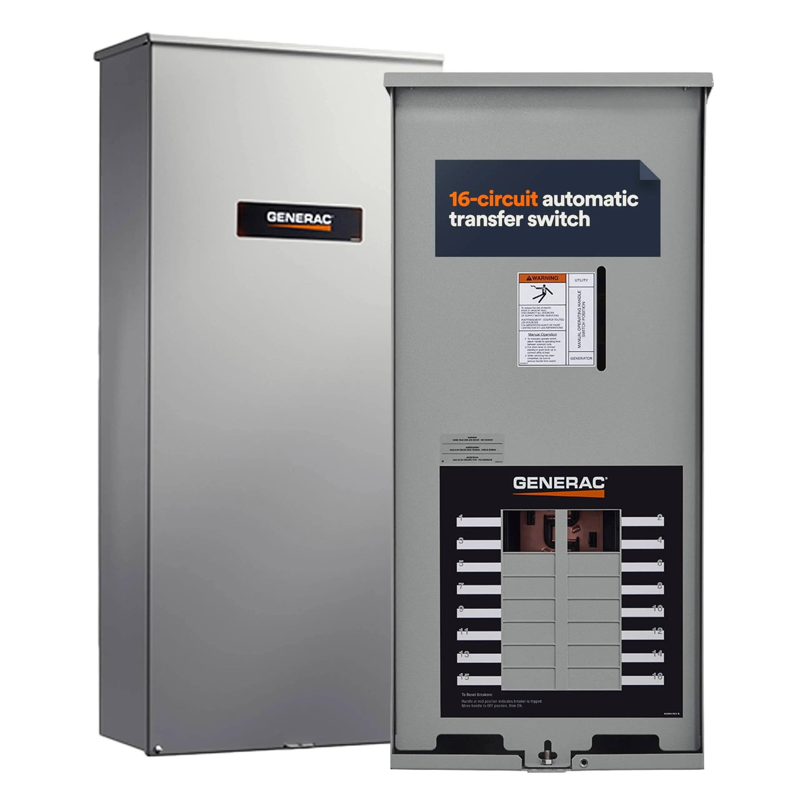 Transfer Switch, Automatic, Integrated Load Center, 16 Circuit, 100A, 1PH, NEMA3R By Generac RXG16EZA3