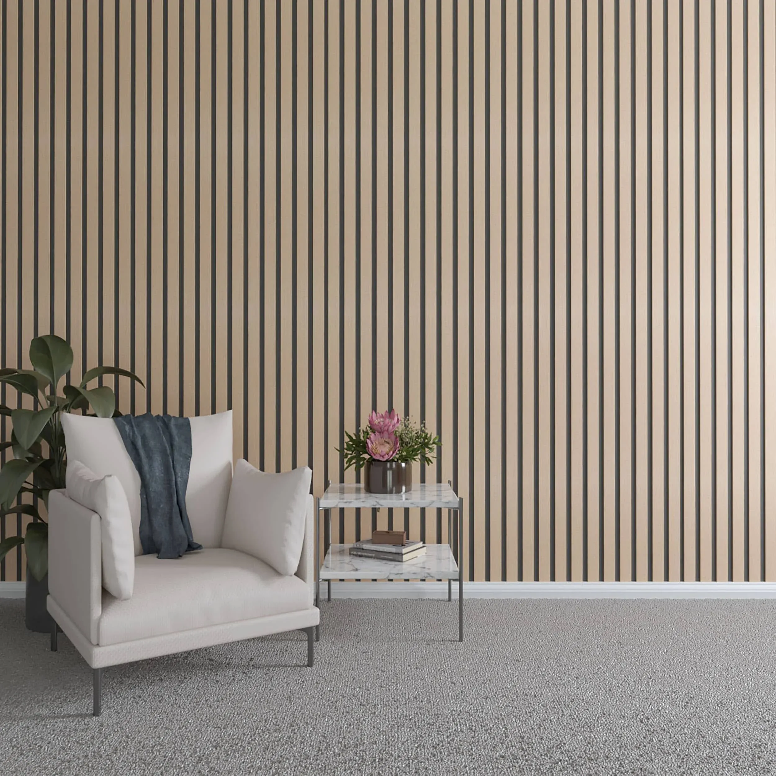 Ekena Millwork Slatwall Panels 47&#034;x1&#034;x.25&#034; Wood in Maple Decorative (42-Pack)