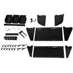 Wall Control 1&#034; Vertical Black Slotted Metal Pegboard Workstation Accessory Kit