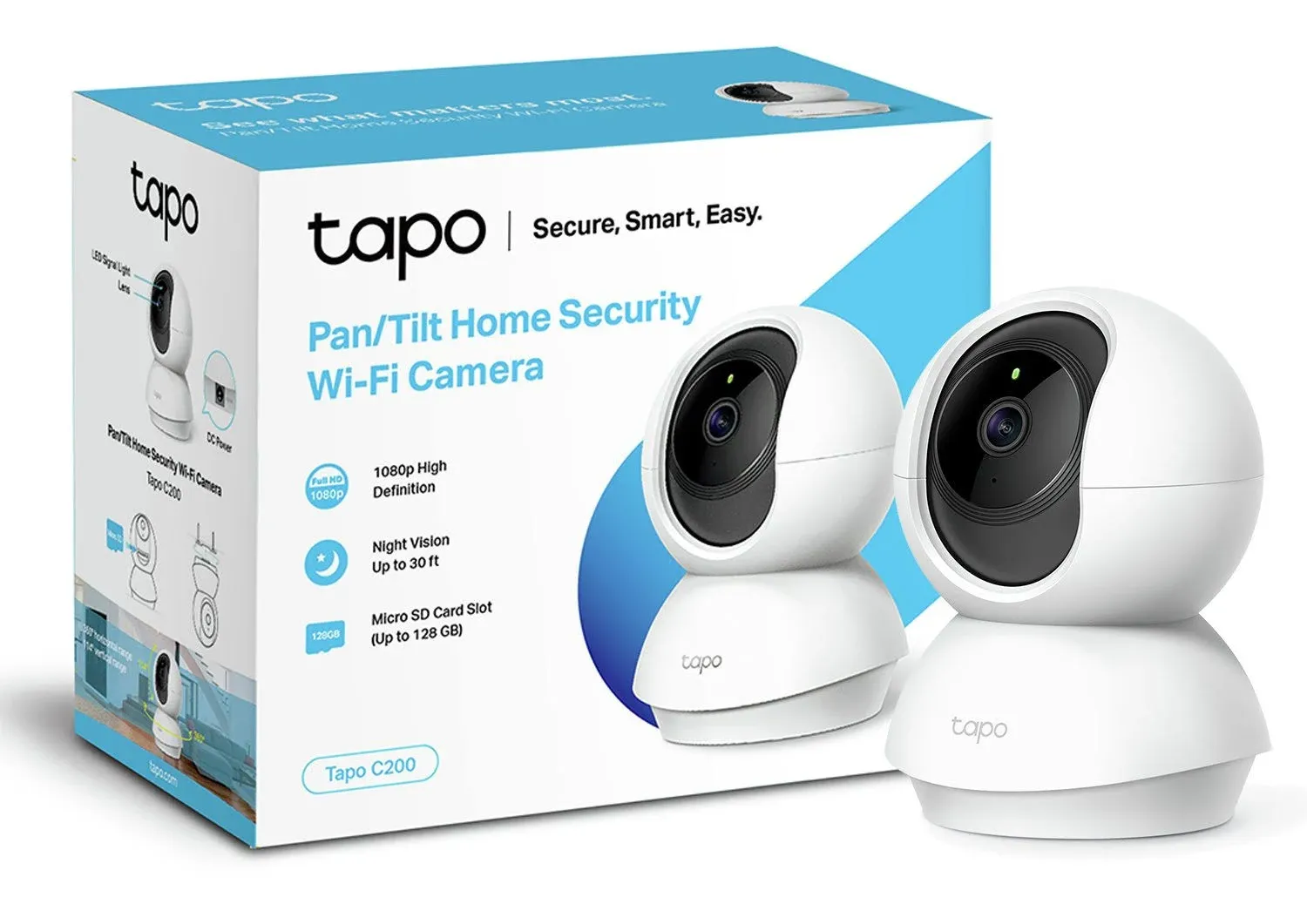 Smart Security Camera, Indoor CCTV, 360° Rotational Views (C200)