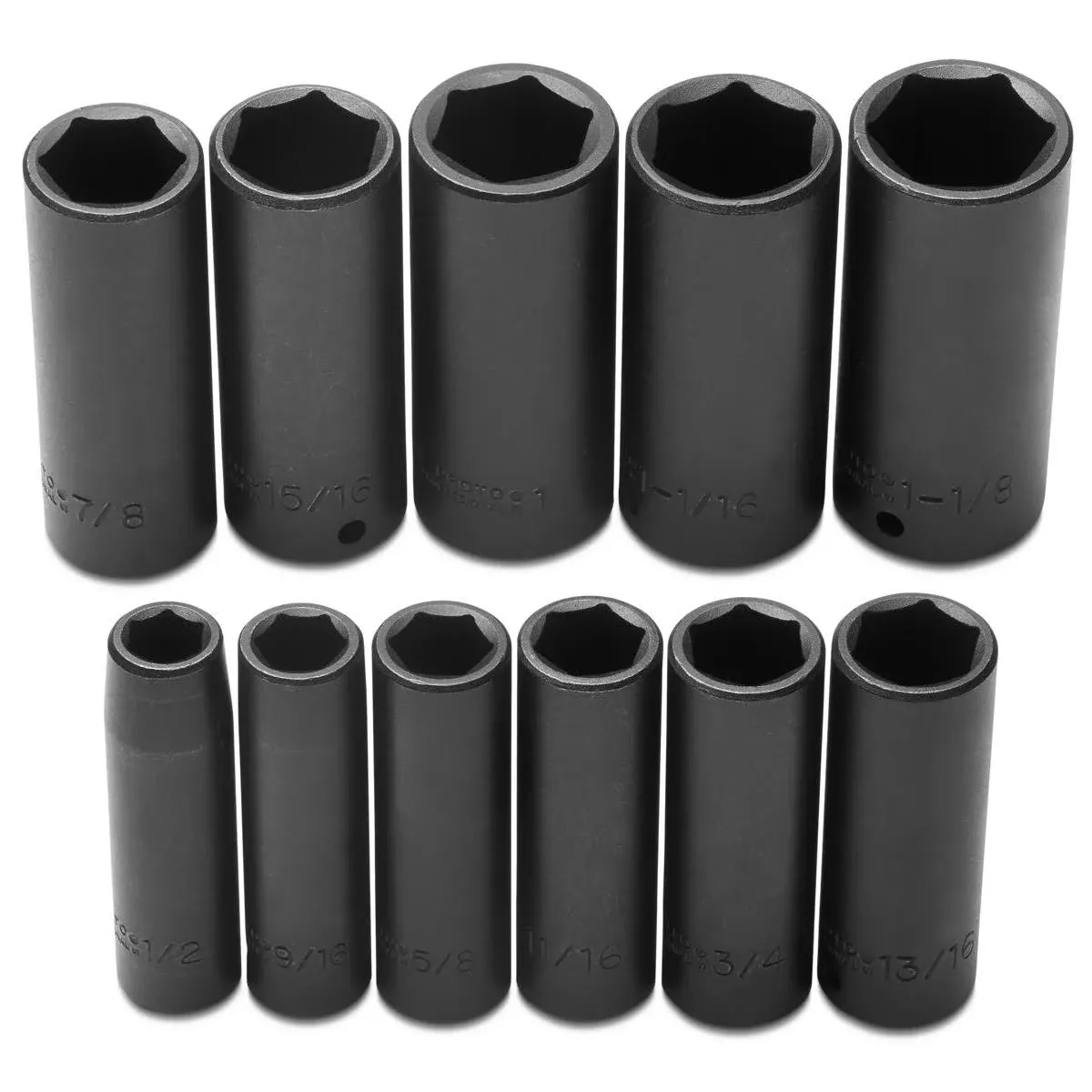 1/2" Drive 11 Piece Deep Impact Socket Set - 6 Point