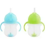 Munchkin Click Lock Weighted Straw Cup, 7oz, 2 Pack, Blue/Green