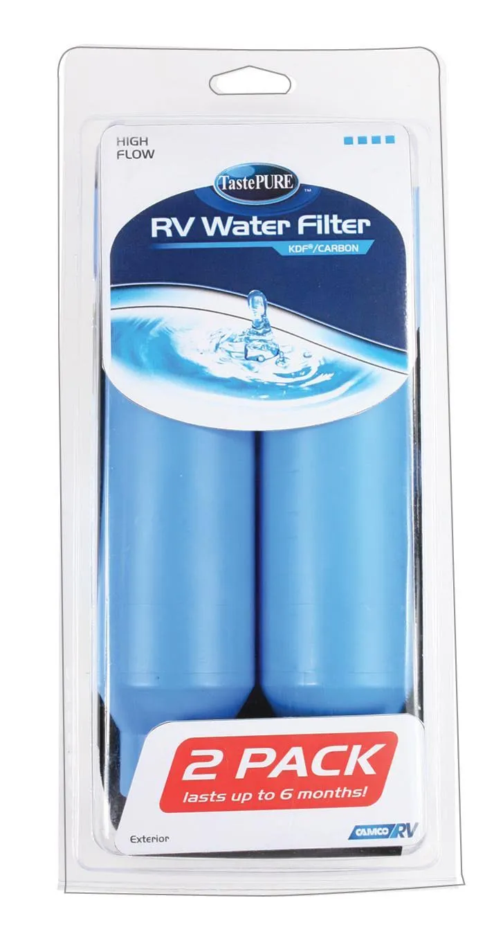 Camco TastePure Water Filter, RV/Marine - 2 Water filters 40045