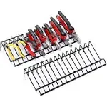 Mayouko Pliers Organizer Rack, 2 Rack, Wrench Hand Tool Holder, Tool Box Storage and Organization Holder, Stores Spring Loaded, 15 Slots, Plier Organizer for Tool Box Drawer