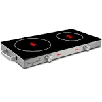 2-Burner 6 in. Stainless Steel Infrared Countertop Hot Plate