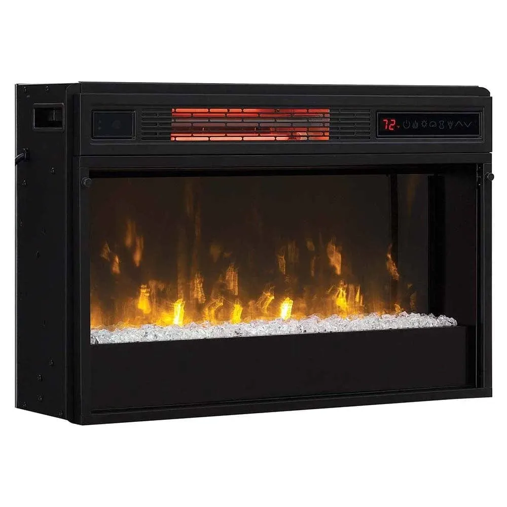 ClassicFlame 26" 3D SpectraFire Plus Infrared Fireplace Insert with Glass - Black, 26II342FGT