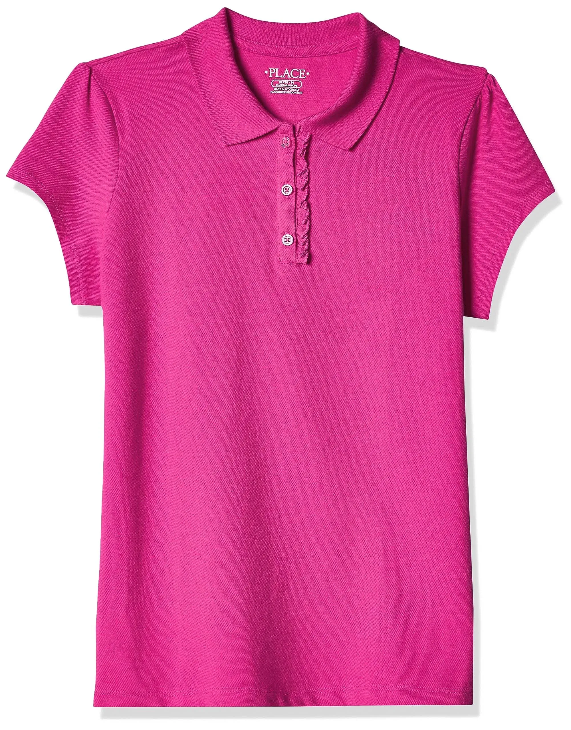 The Children's Place Girls' Short Sleeve Ruffle Pique Polo