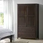 Grain Wood Furniture Shaker 2-Door Solid Wood Armoire - 41x72x22 - Espresso