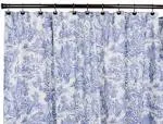 Victoria Park Toile Bathroom Shower Curtain Blue