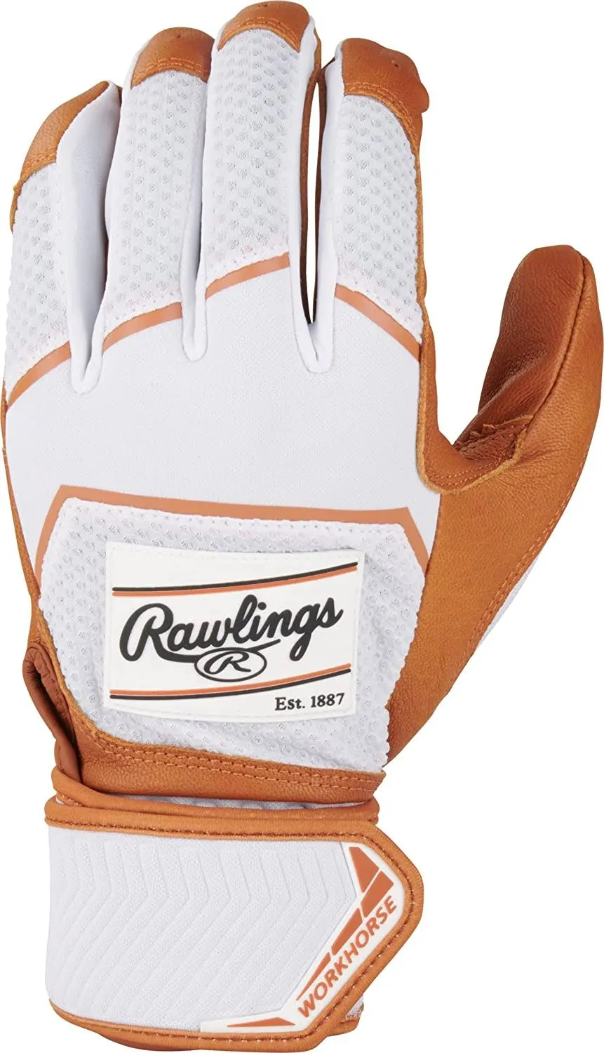 Rawlings | Workhorse Baseball Batting Gloves | Compression Strap | Adult | Multiple Colors