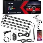 Nilight Car Interior Lights with App Control 16 Million RGB Colors Str