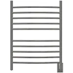 Radiant Curved 10-Bar Hardwired Towel Warmer in Polished Stainless, Silver