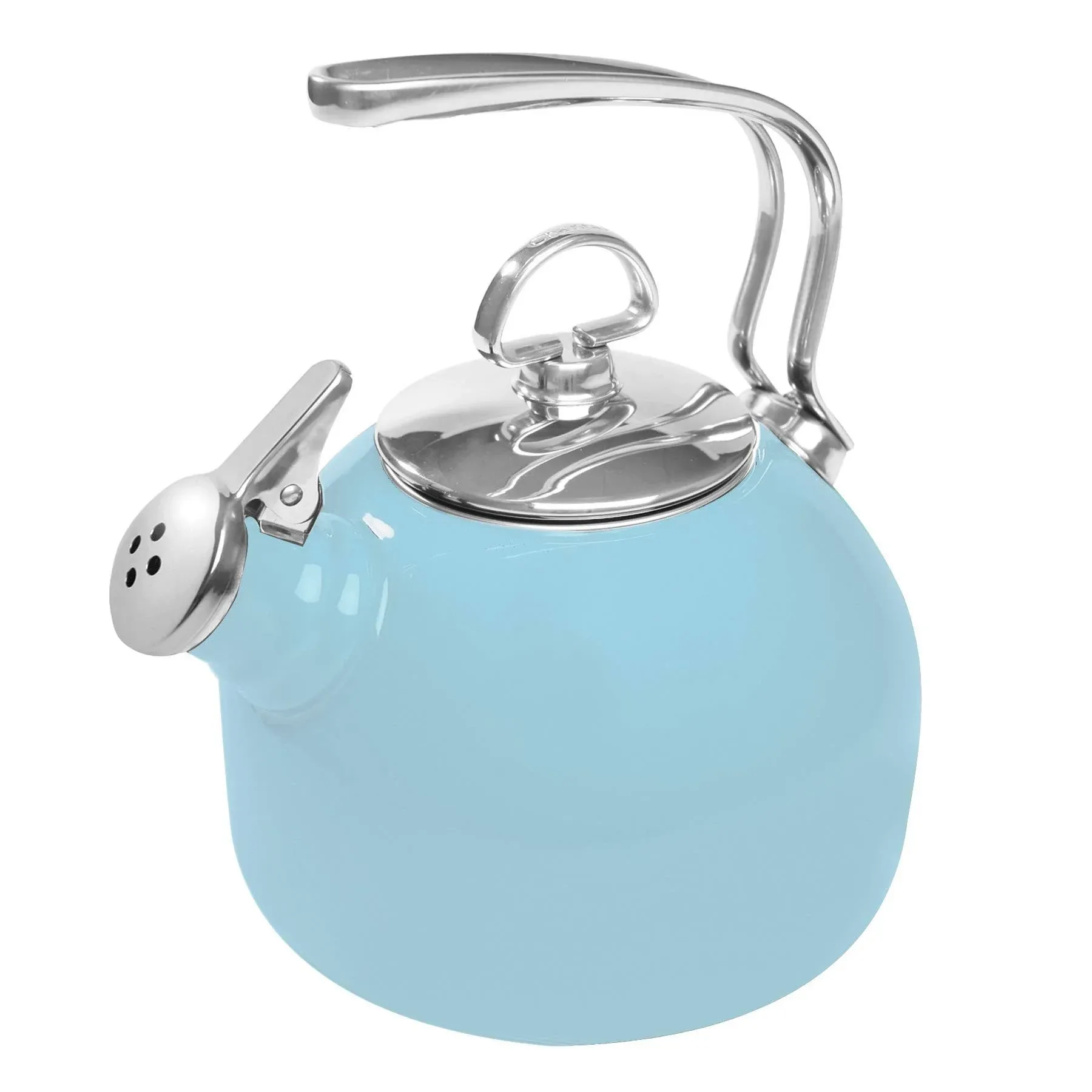 Chantal Classic Teakettle 1.8 QT Enamel On Steel 2-Tone Harmonica Whistle Rap...