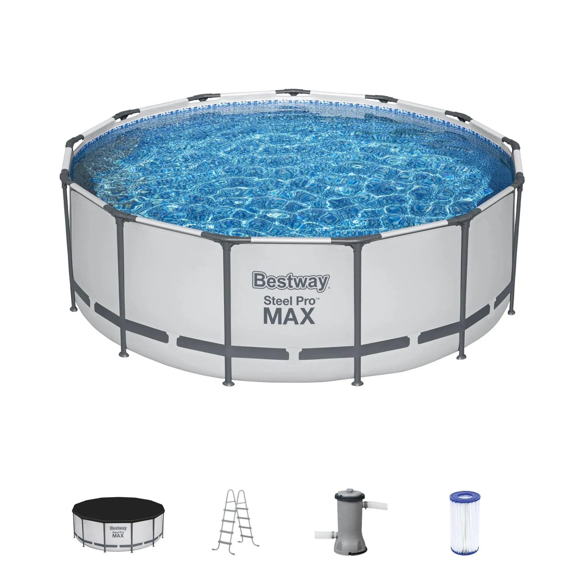 Bestway Steel Pro Max 13'x48" Round Above Ground Swimming Pool with Pump & Cover Bestway