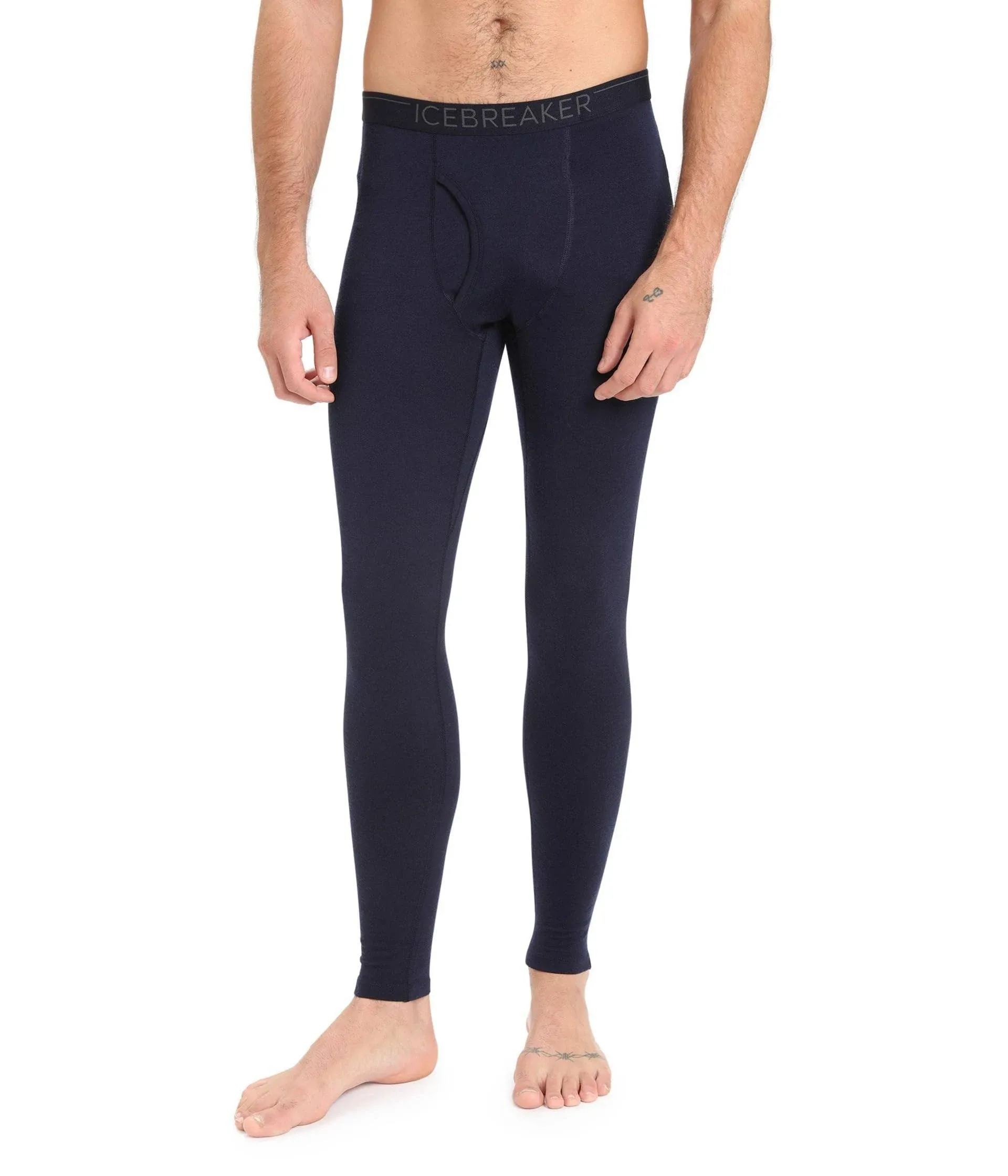 Icebreaker 200 Oasis Leggings with Fly - Mens - Black