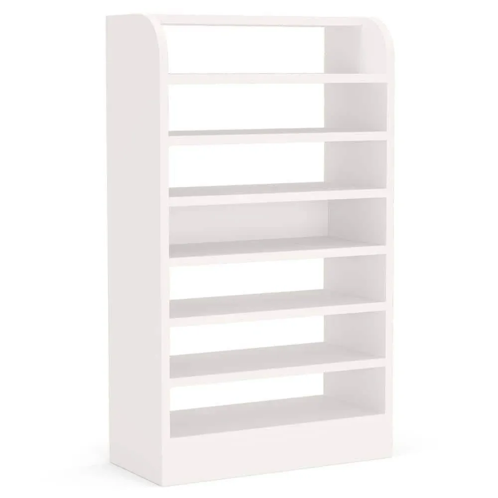 47 in. H 21-Pair White Wood Shoe Rack, Freestanding 7-Tier Shoe Storage Organizer