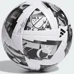 Adidas MLS League NFHS Soccer Ball, White/Black/Silver Metallic / 4