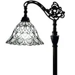 Amora Lighting AM1114FL12B Tiffany Style Roses Reading Floor Lamp 62&quot; High