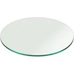 Fab Glass and Mirror Round 3/8 inch Thick Pencil Polish Tempered Glass Table Top