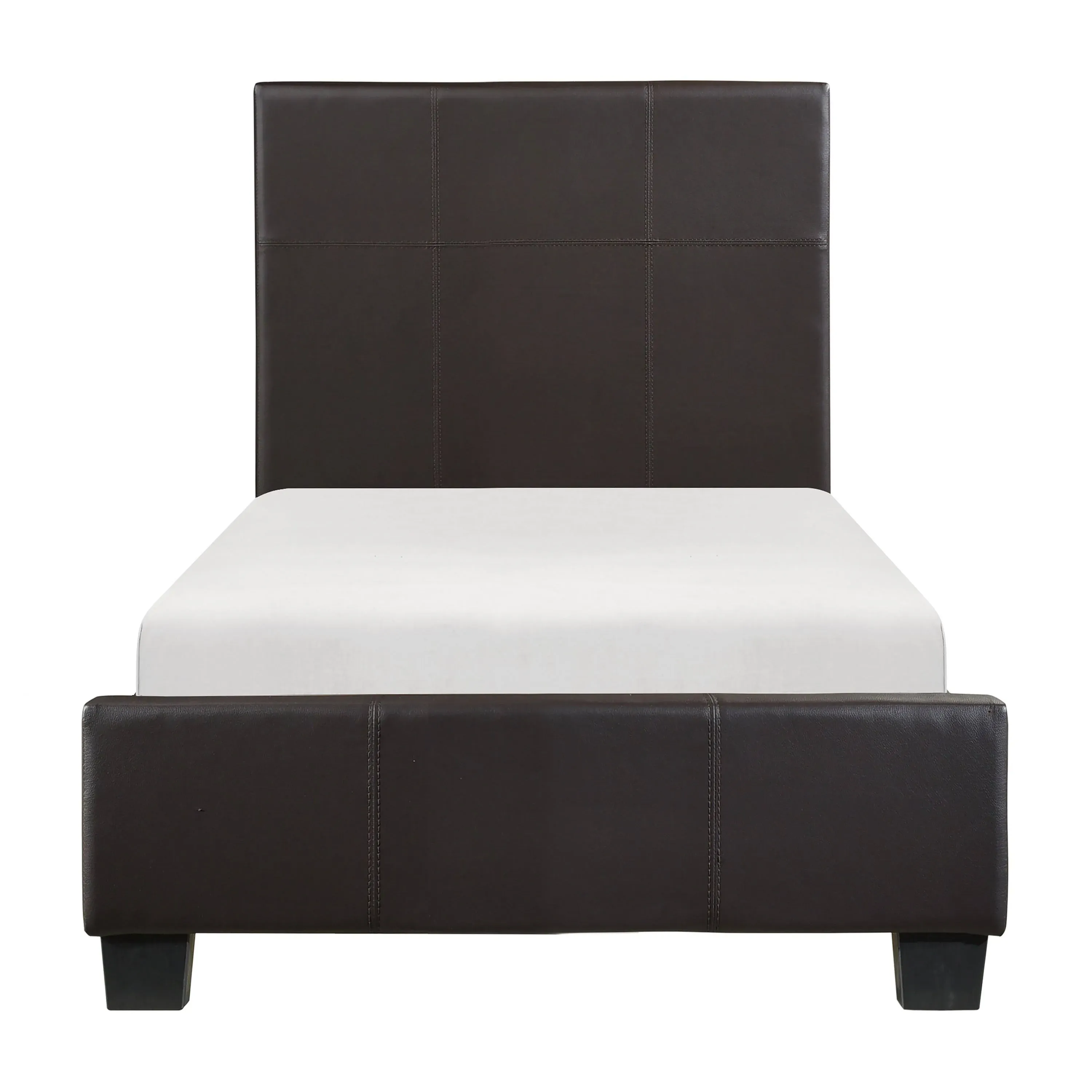 Homelegance Lorenzi Dark Brown Twin Upholstered Platform Bed