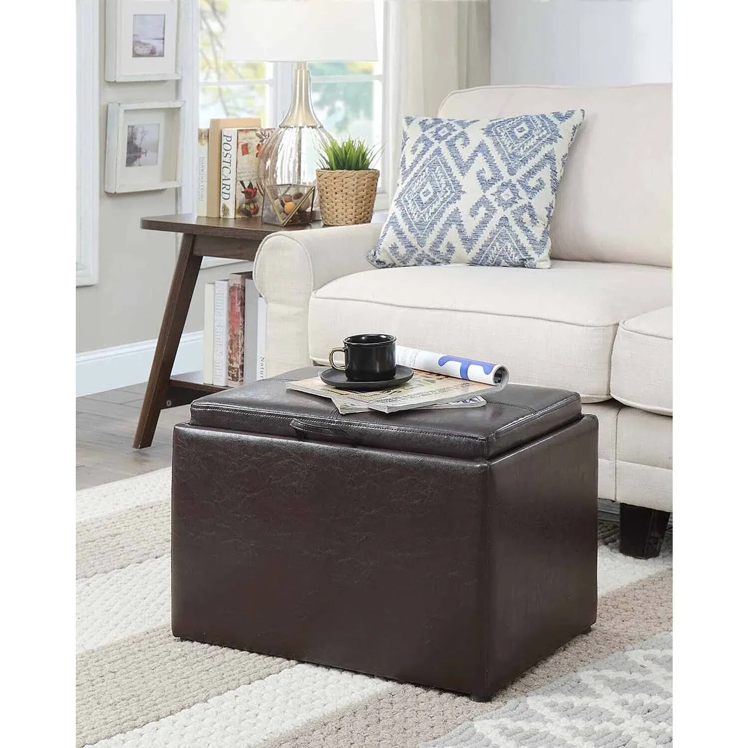 Convenience Concepts Designs4Comfort Accent Storage Ottoman, Espresso